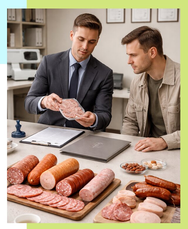 Сертификация колбасных изделий в Шахтах от 8140 р. | Алешин-Шхт